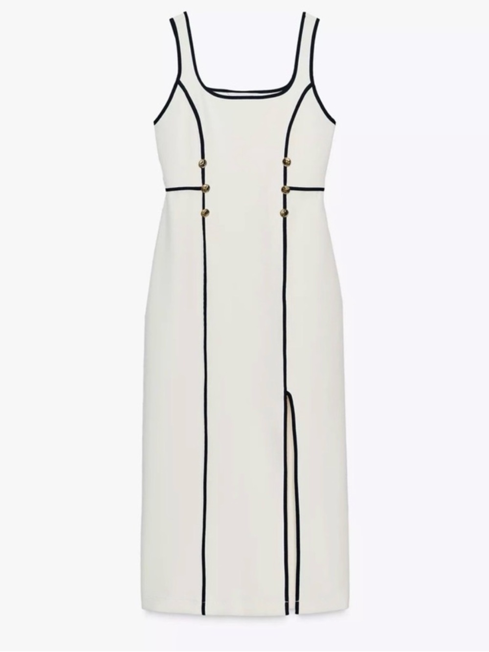 CONTRAST TRIM MIDI DRESS
LIGHT BEIGE